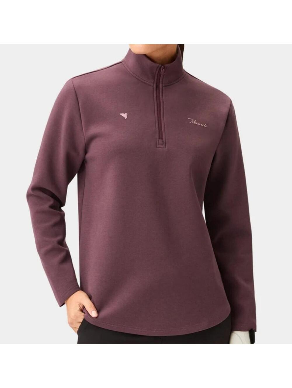 NEW MACADE Zoe Flex Quarter Zip - Mauve 1/4 Zip Women SMALL - Golf Performance